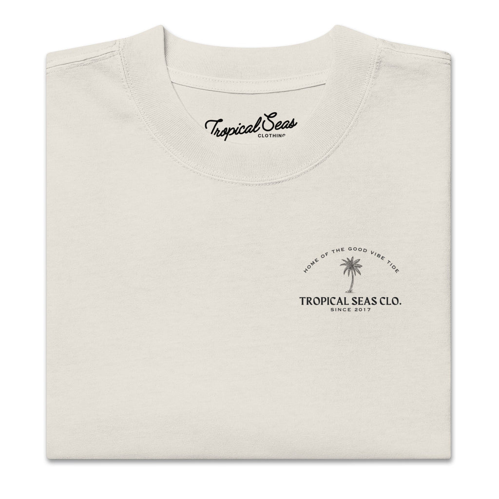 Oversized Cotton T-Shirt | Palm Print Boxy Tee | 100% Cotton