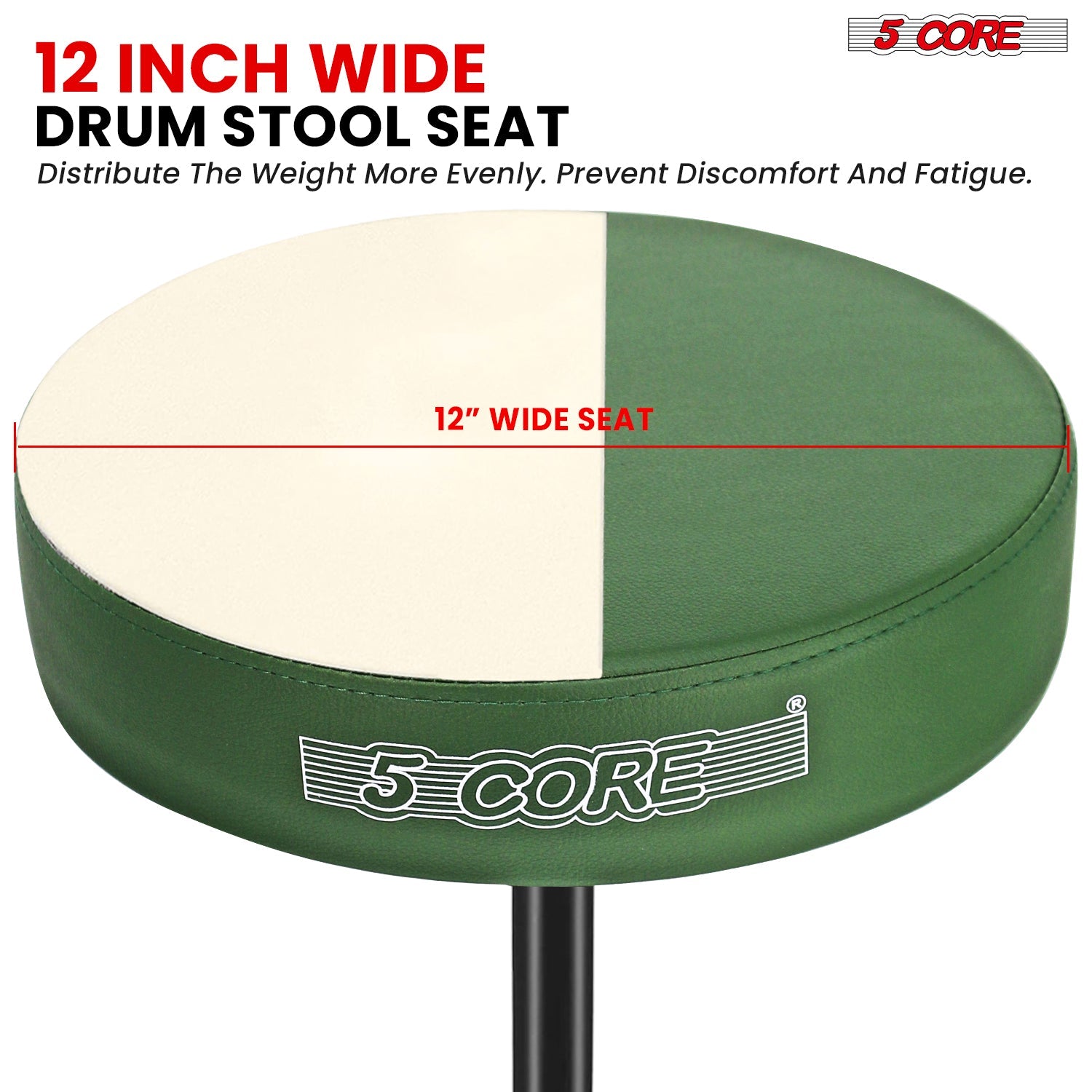 Adjustable Drum Throne Padded Seat - Drummer Stool