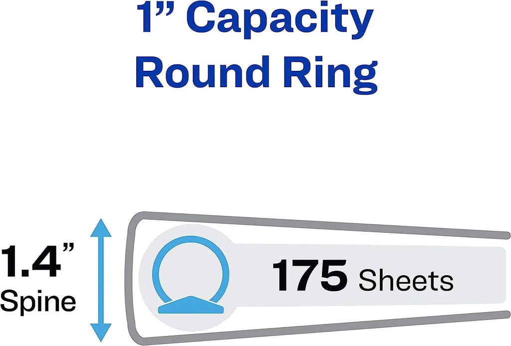 3 Ring Binder 1 Inch Blue | 3-Ring Document Organizer