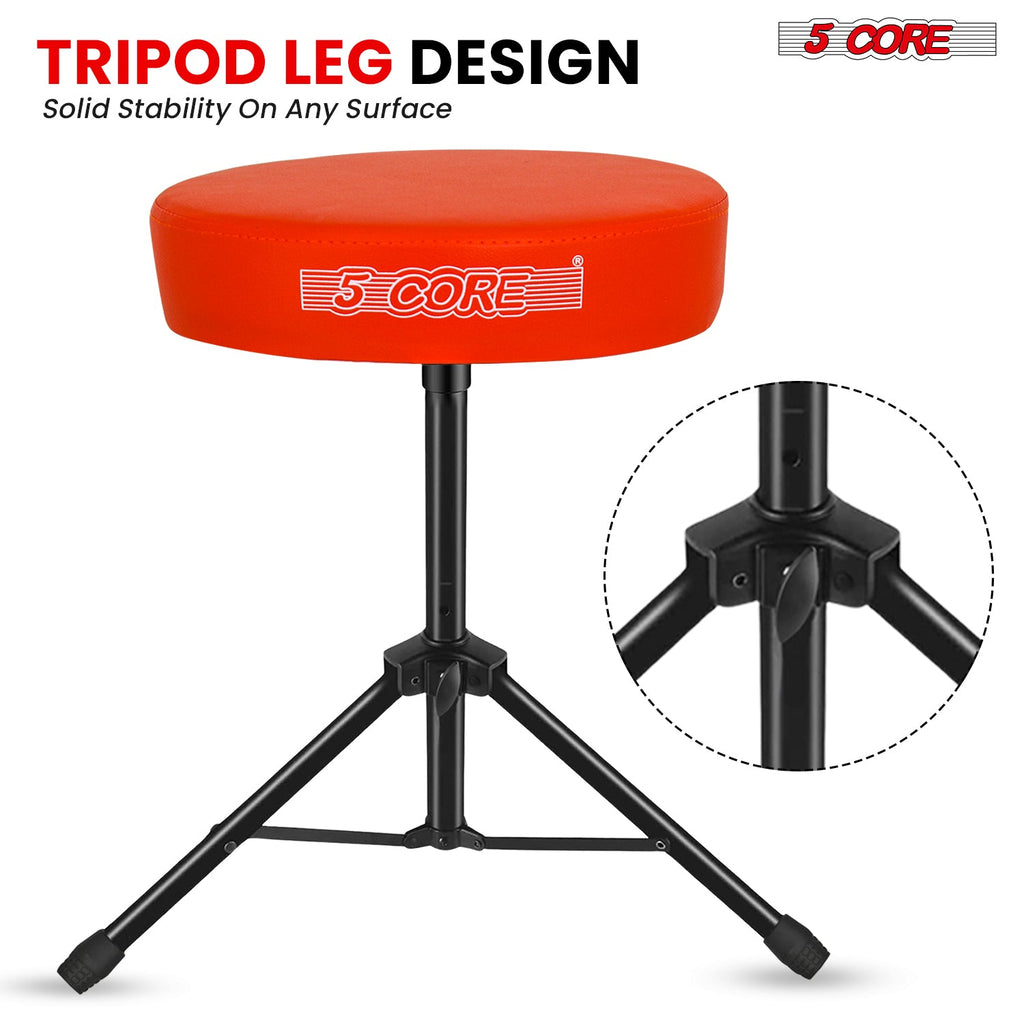 Adjustable Drum Throne Padded Seat - Drummer Stool