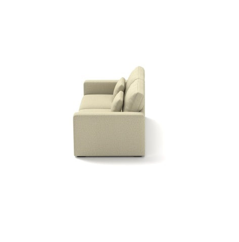 83" Beige 3 Seater Sofa Detachable Machine Washable Cover
