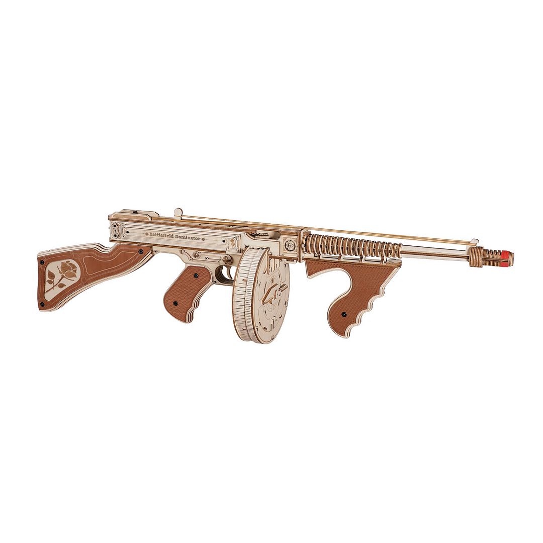 Wooden 3D Model Kit Thompson Gun | DIY Wood Puzzle Assembly Toy