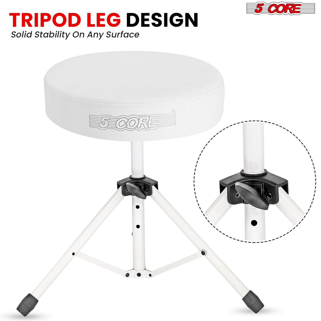Adjustable Drum Throne Padded Seat - Drummer Stool