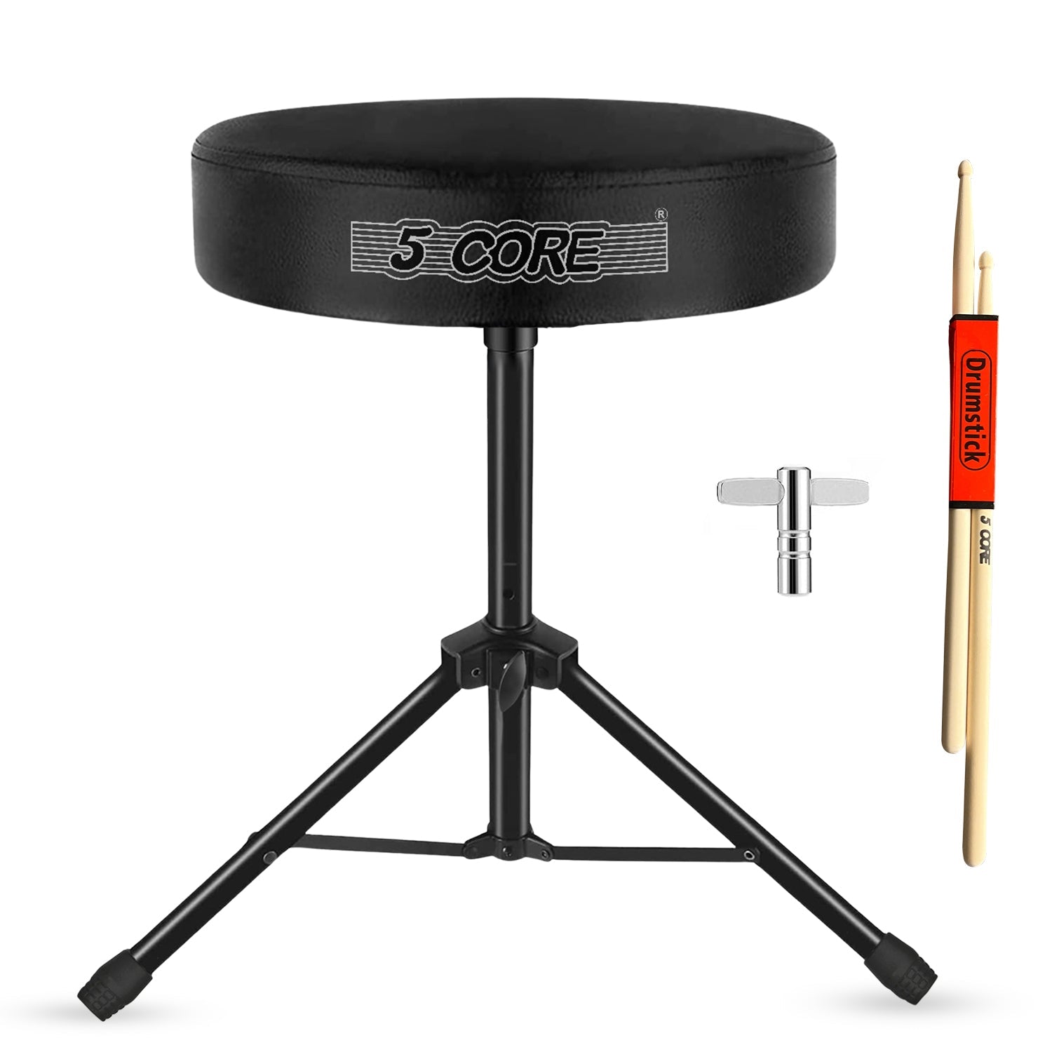 Adjustable Drum Throne Padded Seat - Drummer Stool
