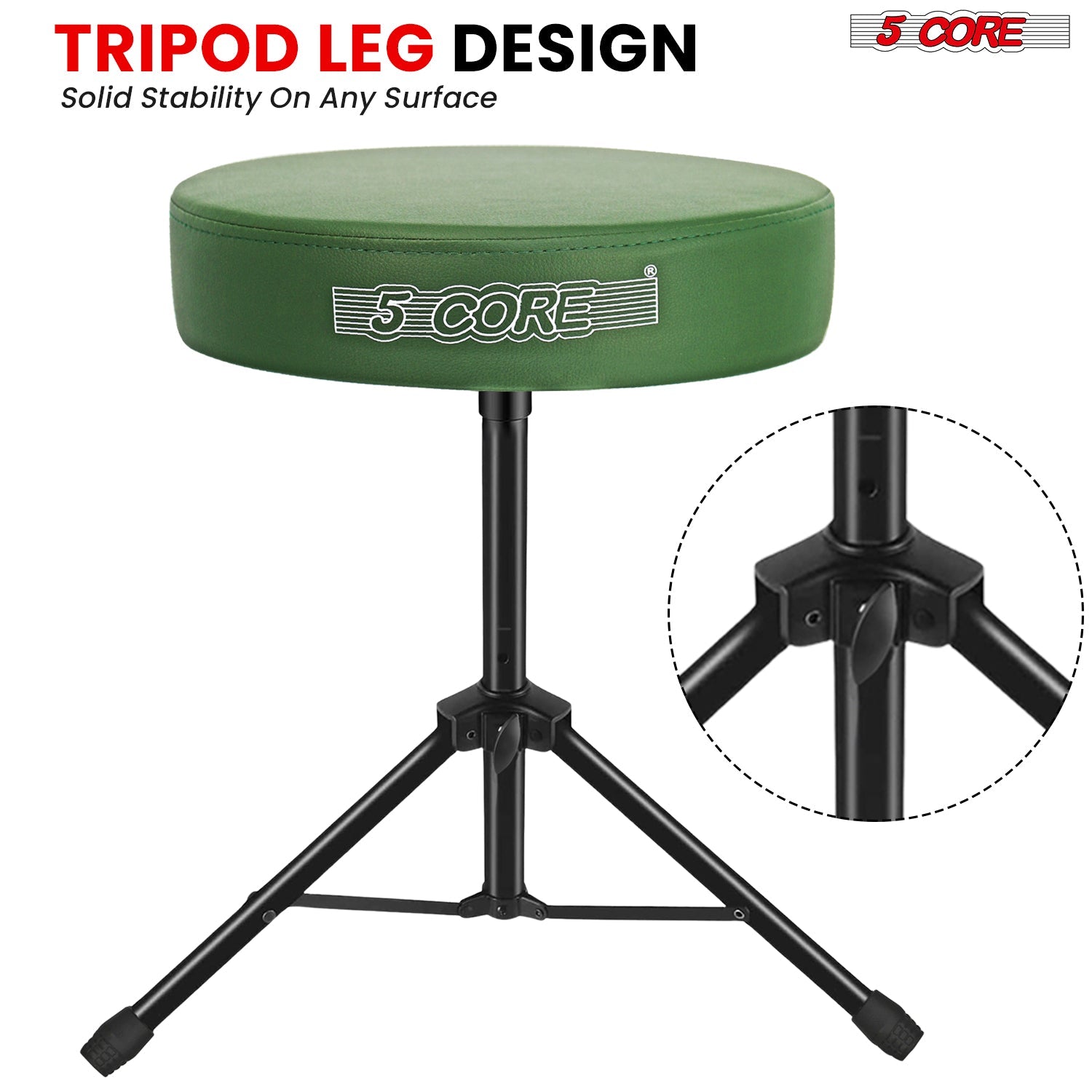 Adjustable Drum Throne Padded Seat - Drummer Stool