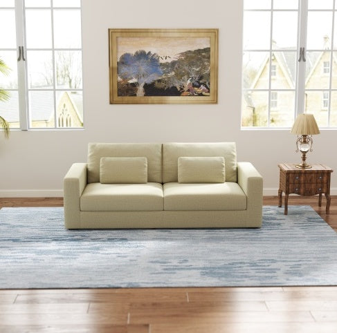 83" Beige 3 Seater Sofa Detachable Machine Washable Cover