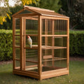 67" Wooden Bird Aviary Cage for Finches Parakeets Outdoor
