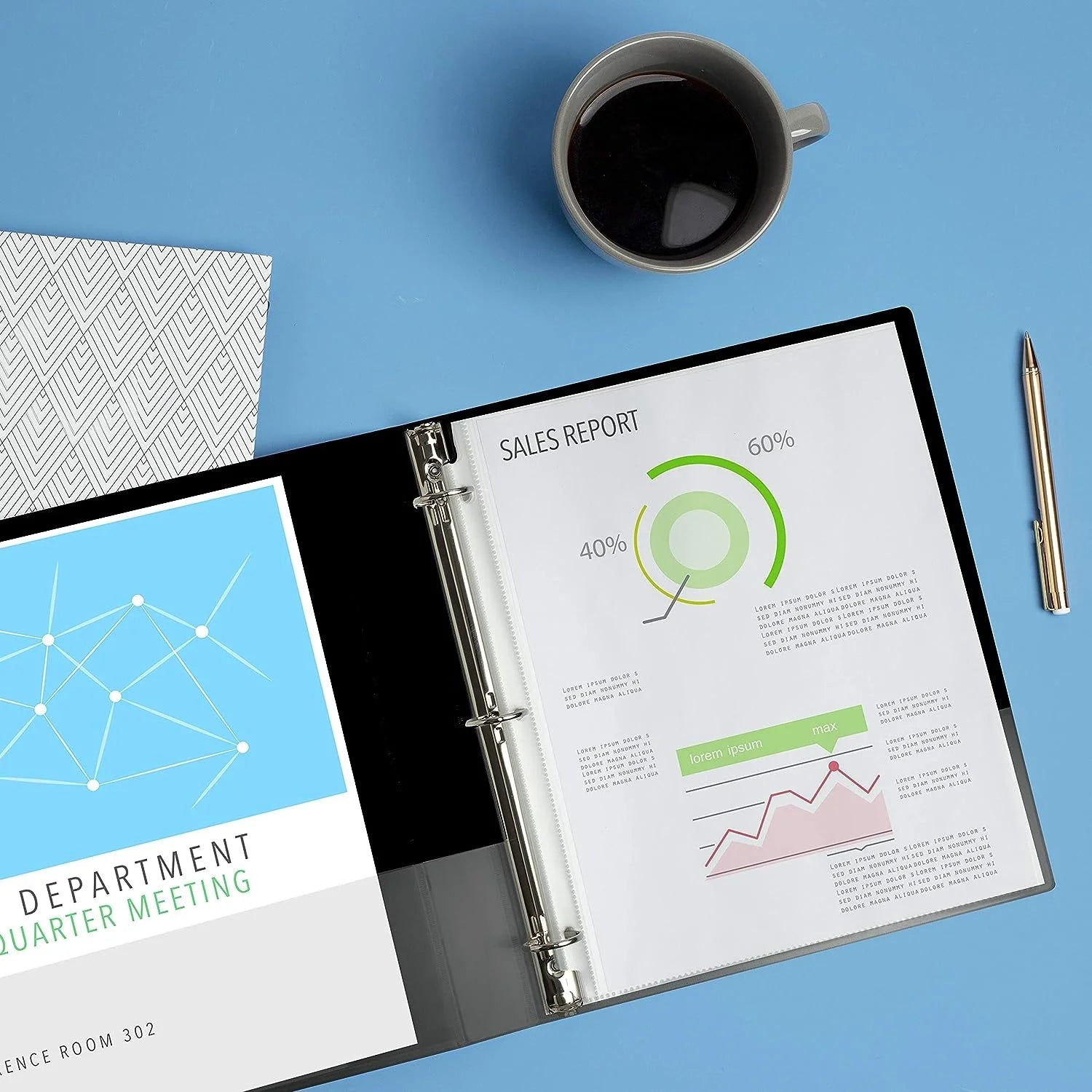 3 Ring Binder 1 Inch Blue | 3-Ring Document Organizer