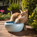 Cat Water Fountain Battery Operated 2.5L Cordless Pet Drinking