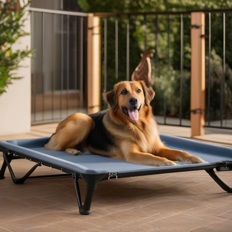 Large Elevated Dog Bed 35x22 Cooling Mesh Cot | Outdoor Pet