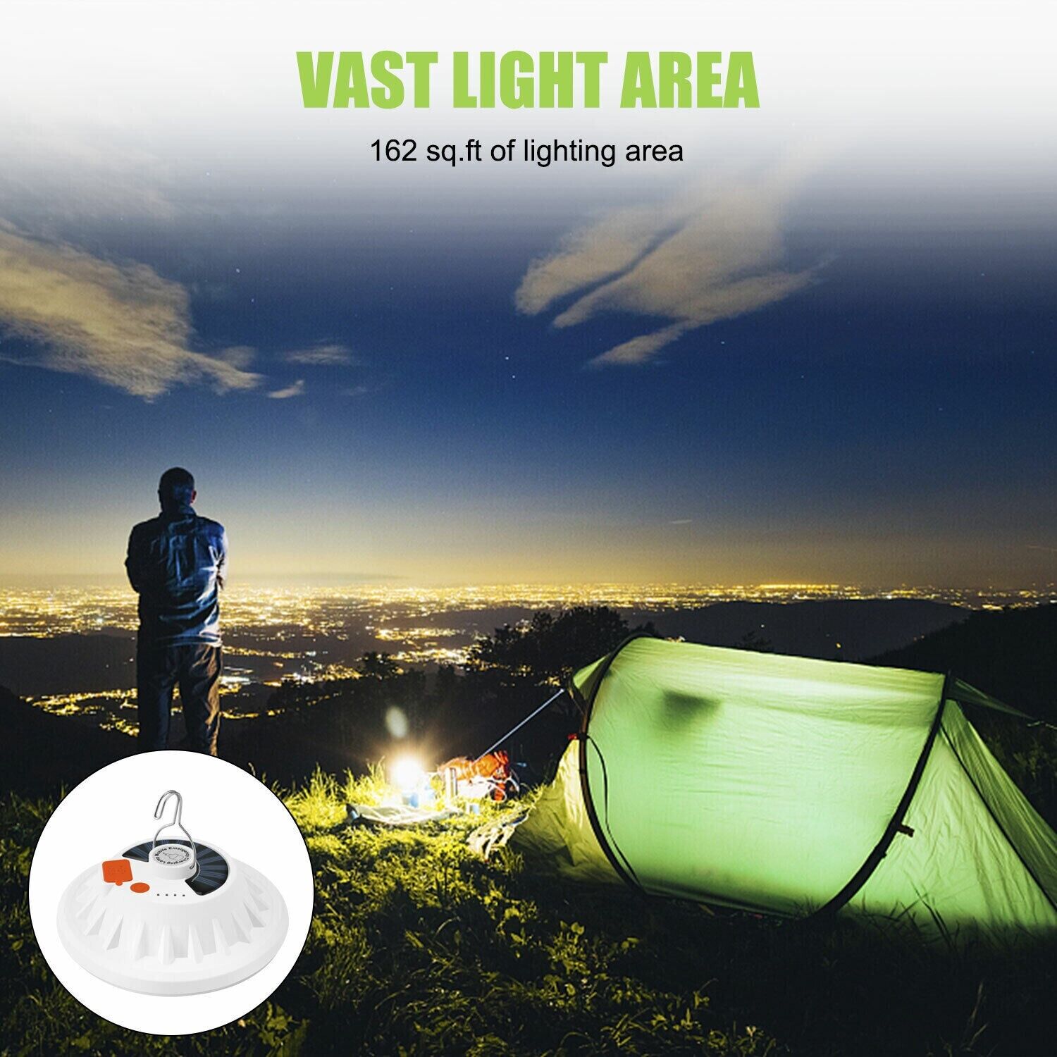 Solar Camping Lantern 60 LED USB Rechargeable Tent Light