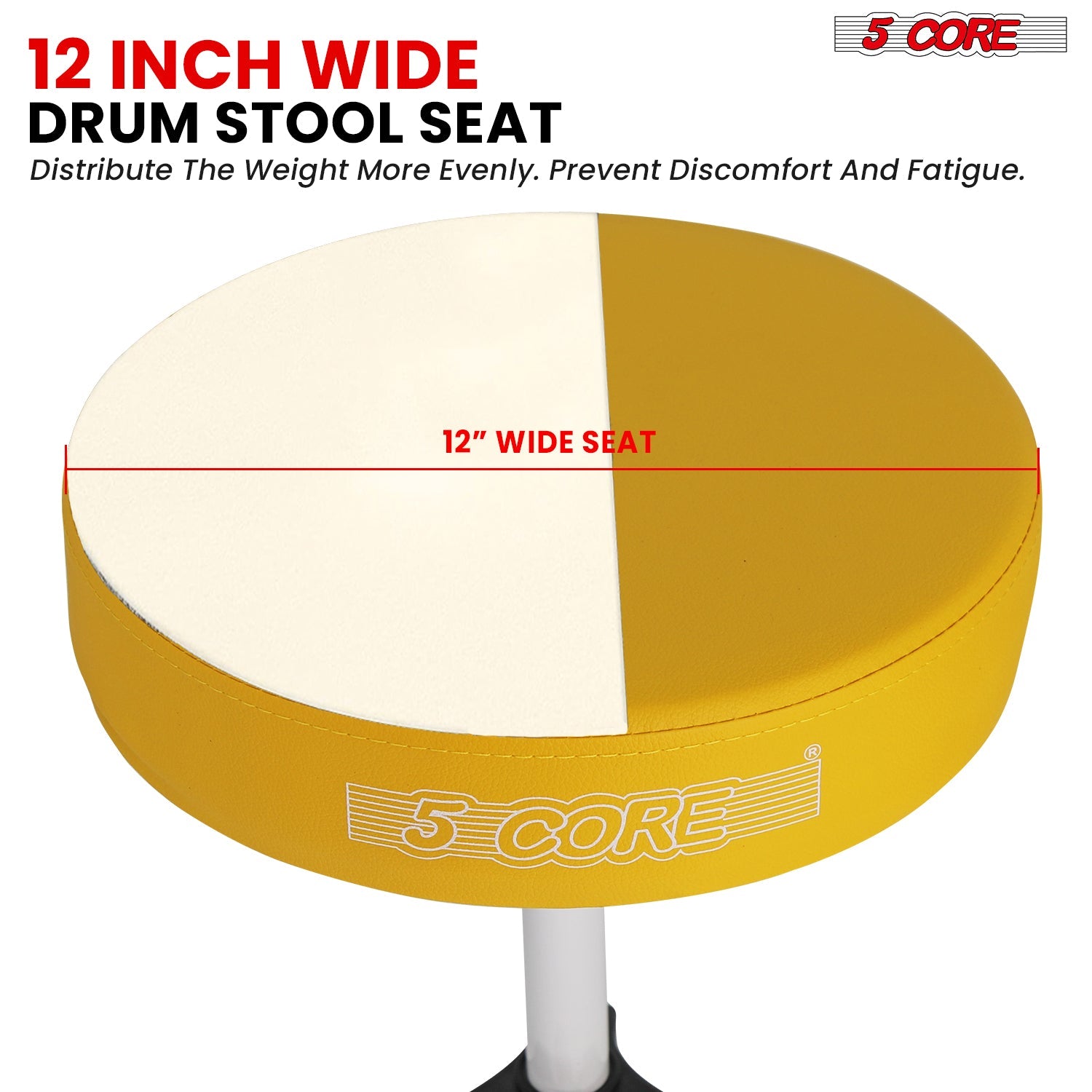 Adjustable Drum Throne Padded Seat - Drummer Stool