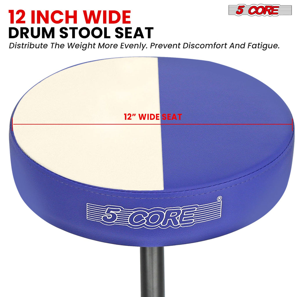 Adjustable Drum Throne Padded Seat - Drummer Stool