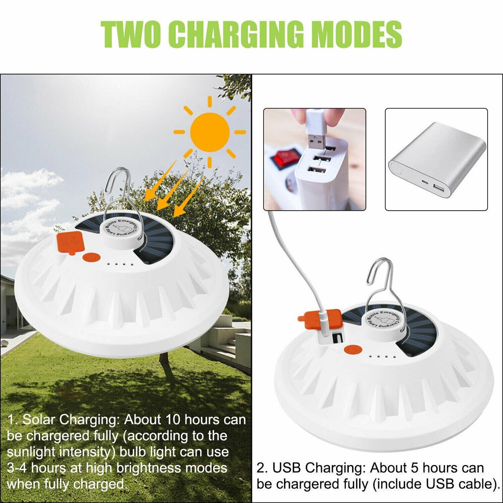 Solar Camping Lantern 60 LED USB Rechargeable Tent Light
