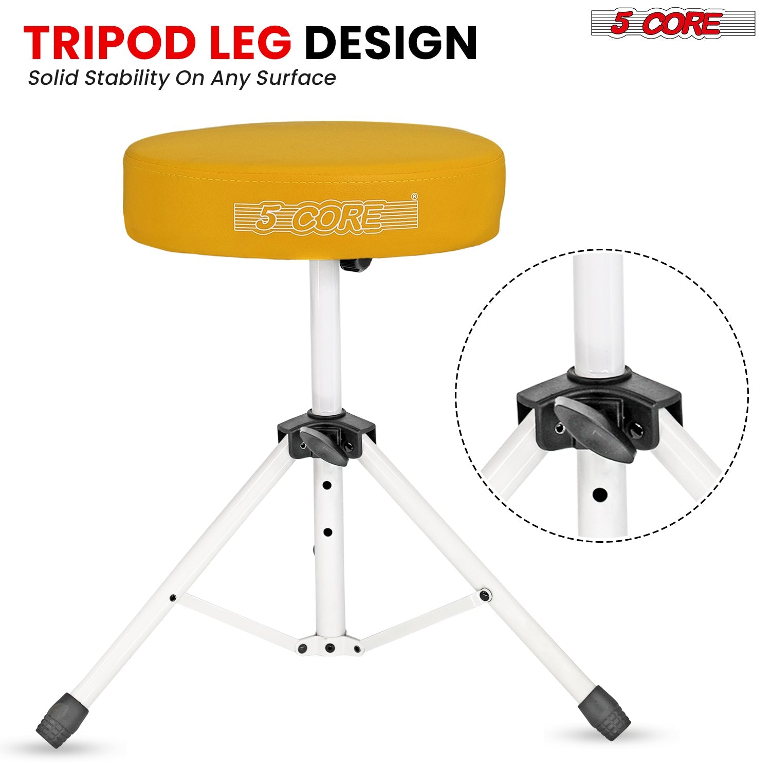 Adjustable Drum Throne Padded Seat - Drummer Stool