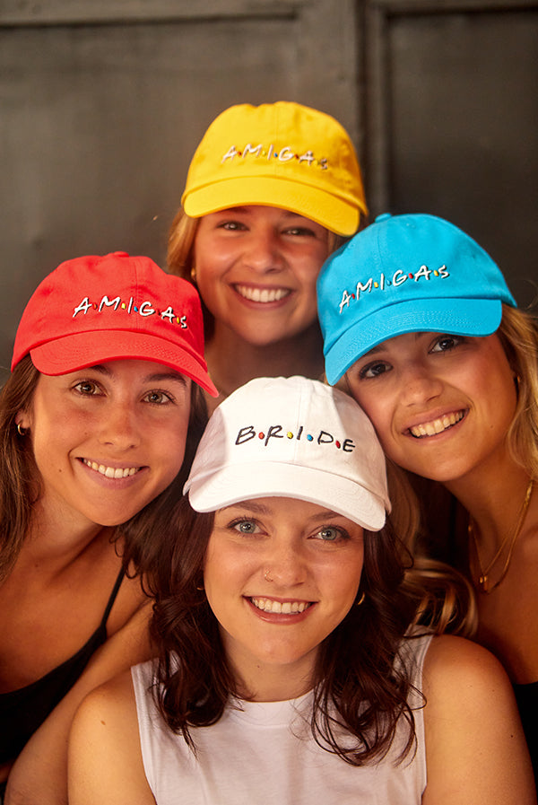 Bachelorette Party Hats 6-Pack Dad Caps - Bride & Amigas