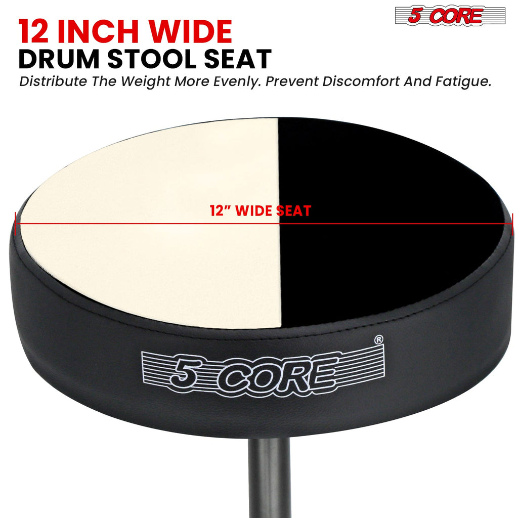 Adjustable Drum Throne Padded Seat - Drummer Stool