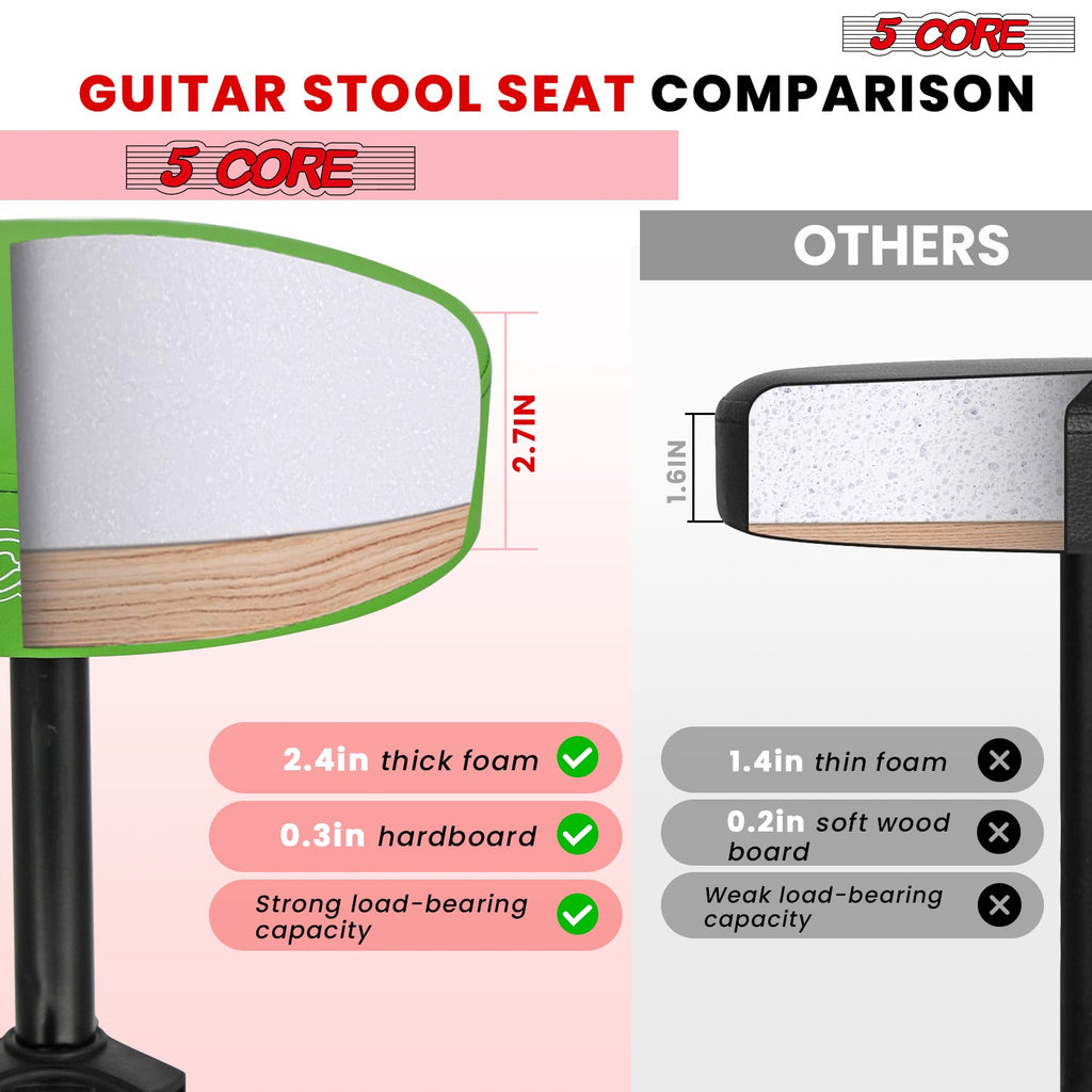 Adjustable Drum Throne Padded Seat - Drummer Stool