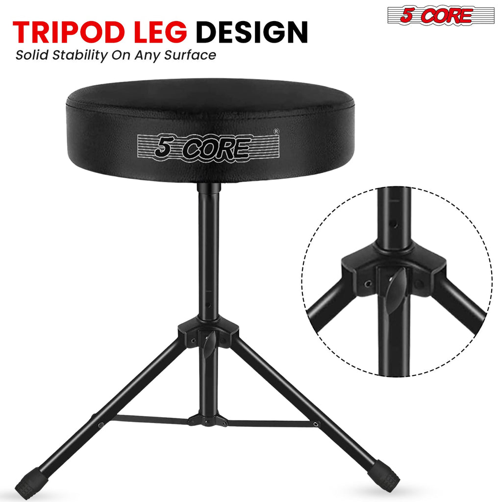 Adjustable Drum Throne Padded Seat - Drummer Stool