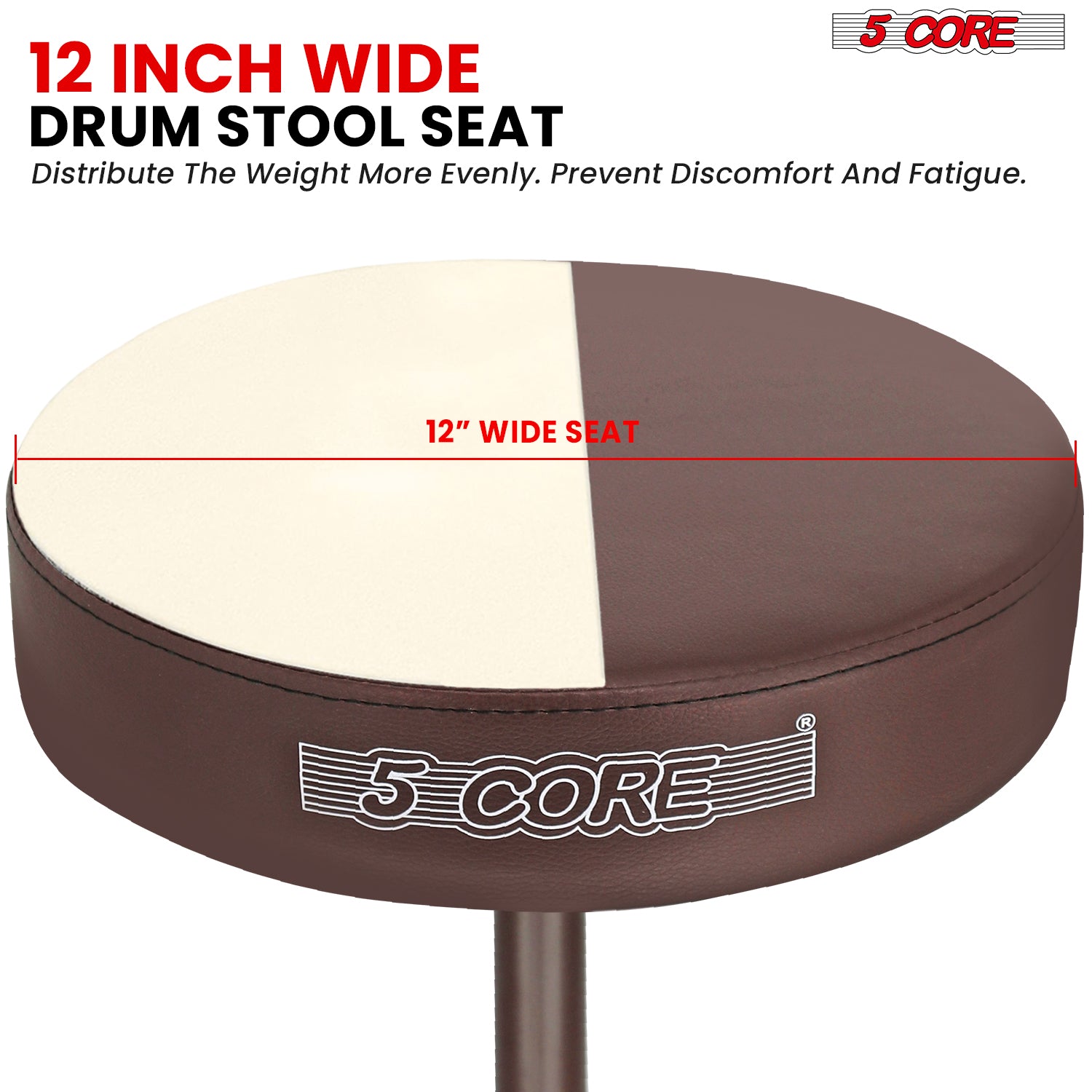 Adjustable Drum Throne Padded Seat - Drummer Stool