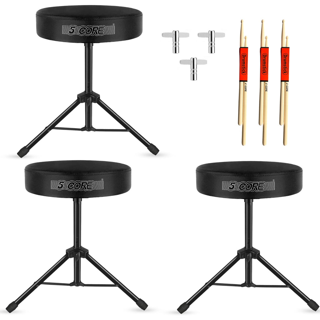 Adjustable Drum Throne Padded Seat - Drummer Stool