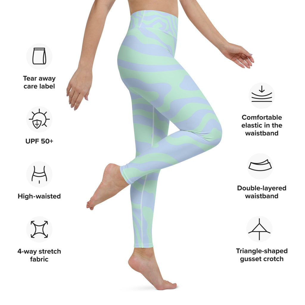 Women's High Waist Yoga Leggings Tropical Print Stretch Pants