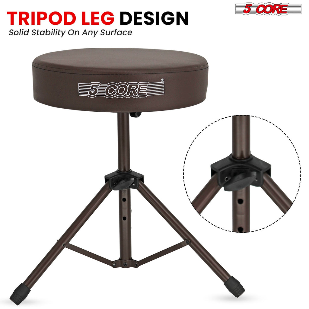 Adjustable Drum Throne Padded Seat - Drummer Stool