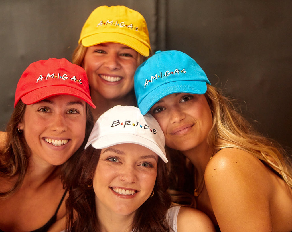 Bachelorette Party Hats 6-Pack Dad Caps - Bride & Amigas