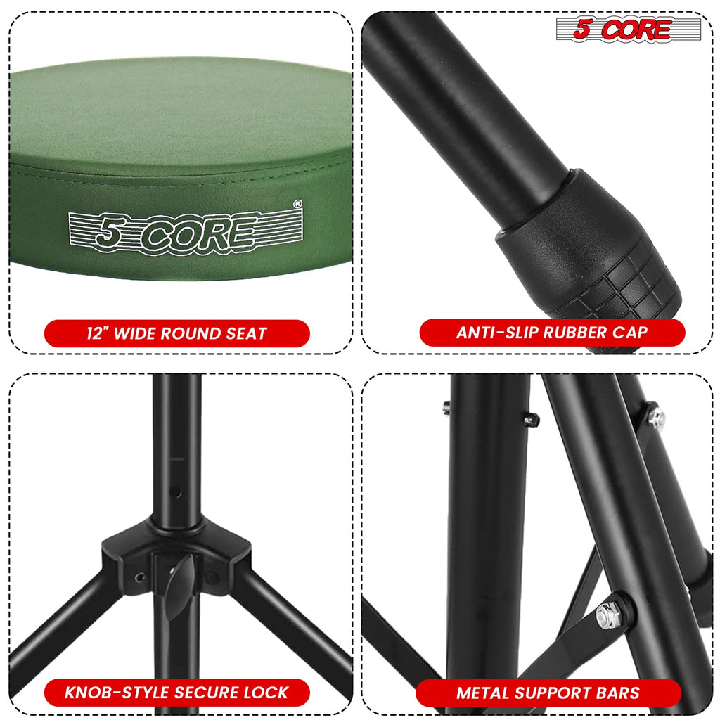 Adjustable Drum Throne Padded Seat - Drummer Stool