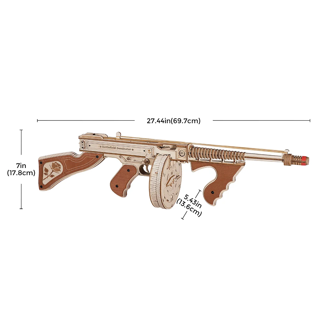 Wooden 3D Model Kit Thompson Gun | DIY Wood Puzzle Assembly Toy