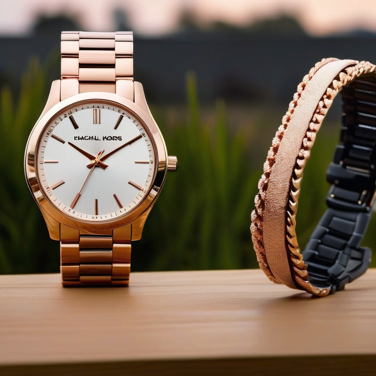 Michael Kors MK3204A Slim Runway Watch Rose Gold Silver Two-Tone