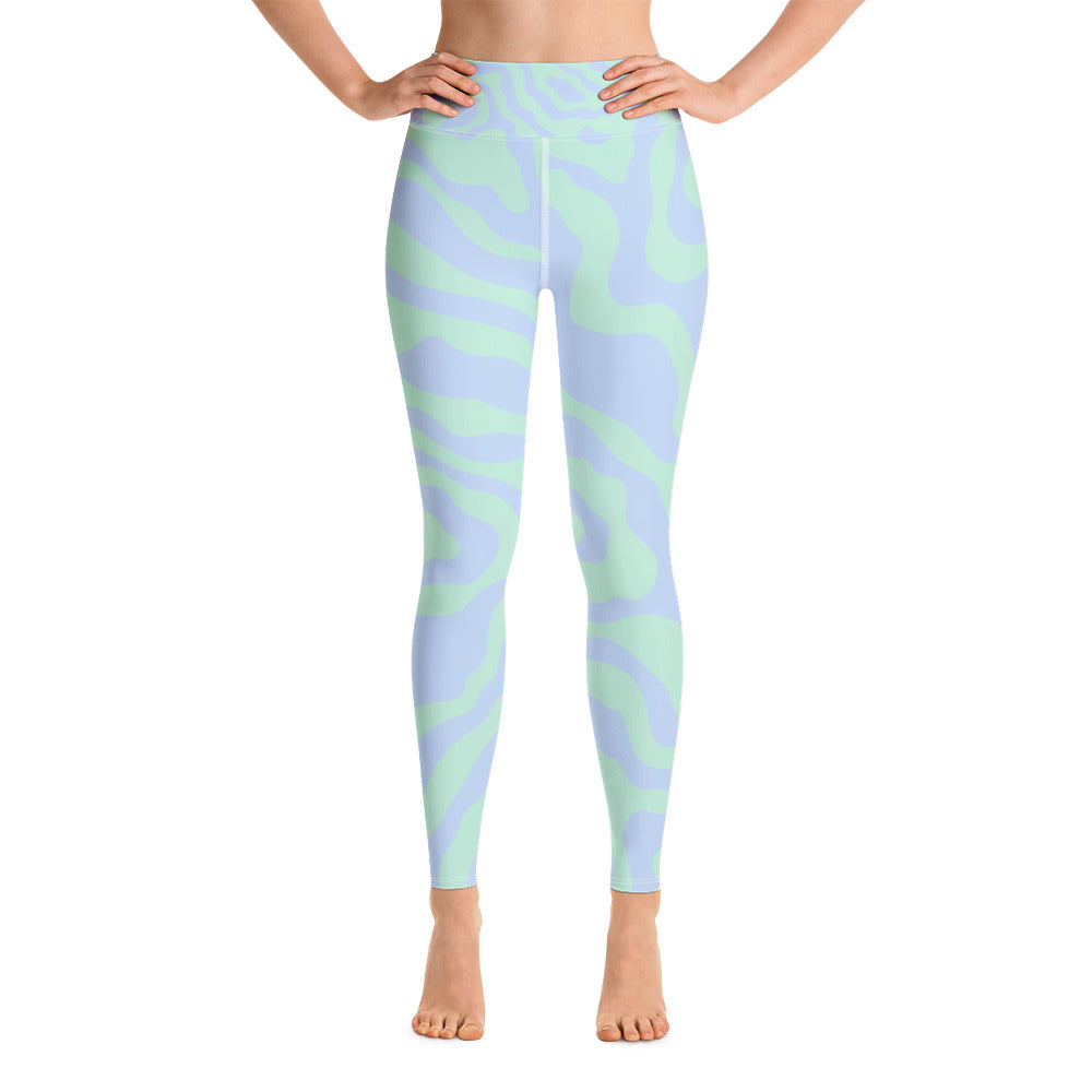 Women's High Waist Yoga Leggings Tropical Print Stretch Pants