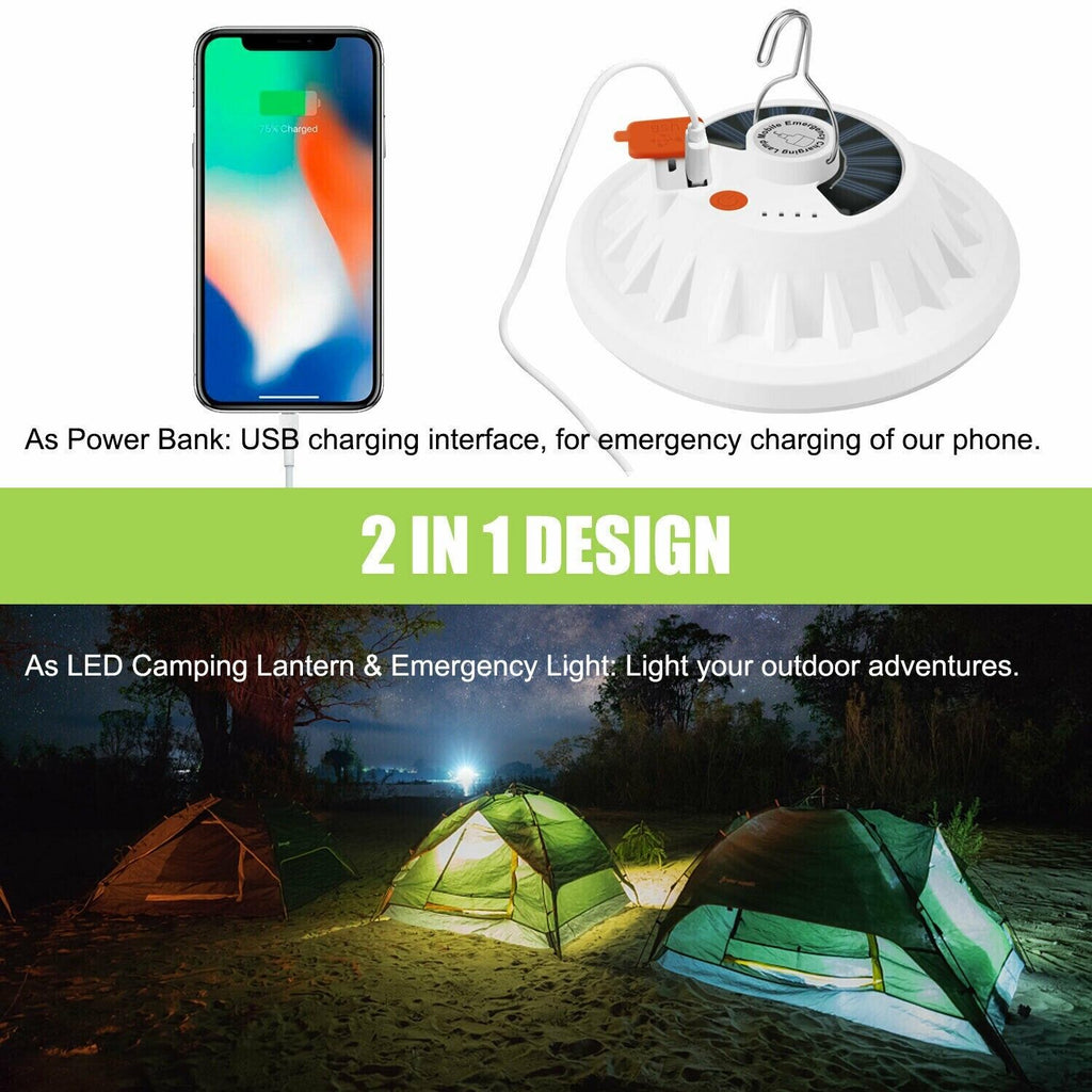 Solar Camping Lantern 60 LED USB Rechargeable Tent Light
