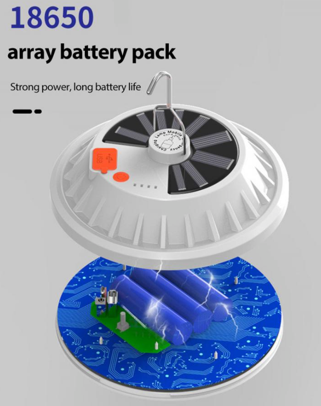 Solar Camping Lantern 60 LED USB Rechargeable Tent Light