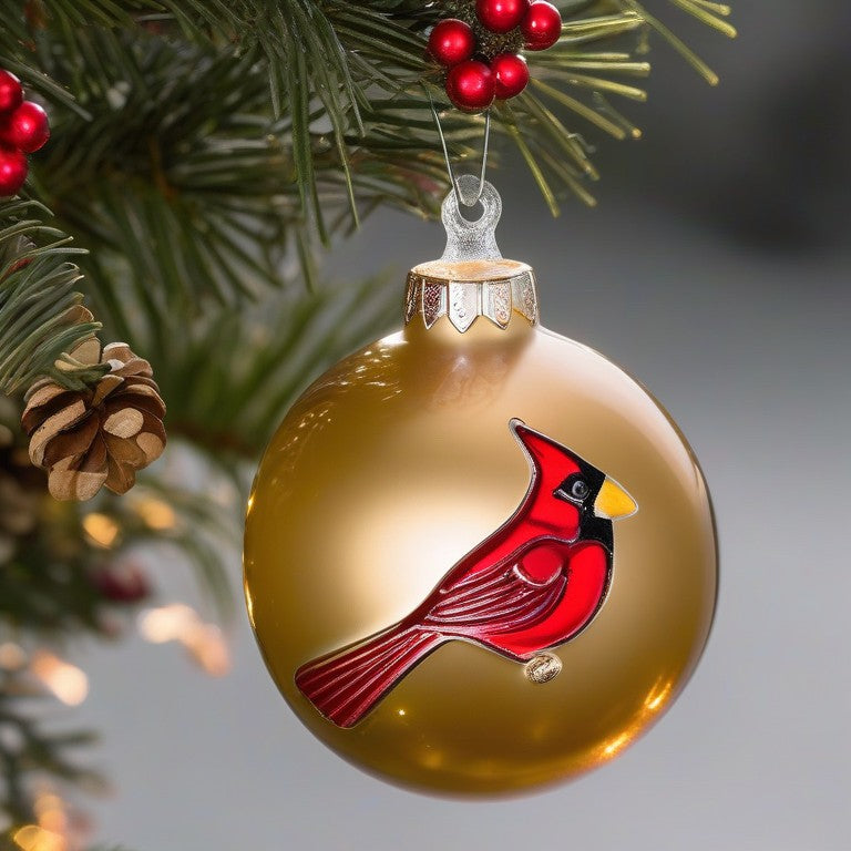 Cardinal Glass Blown Christmas Ornament | Handcrafted Bird Decoration