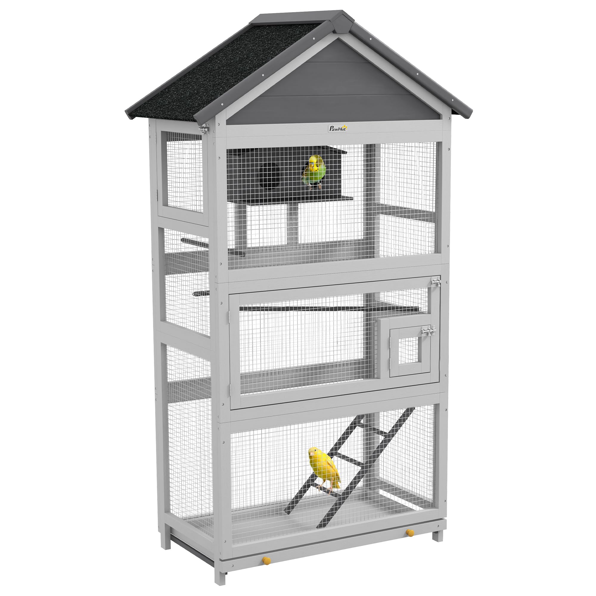 67" Wooden Bird Aviary Cage Finches Parakeets Outdoor Large