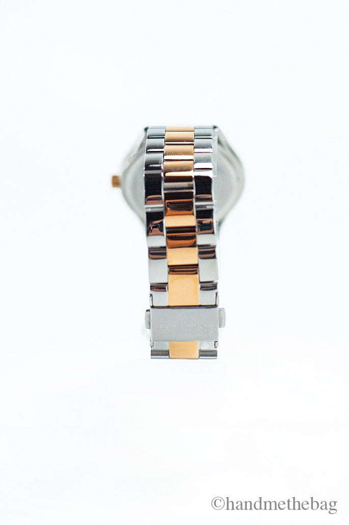 Michael Kors MK3204A Slim Runway Two-Tone Rose Gold Silver Watch