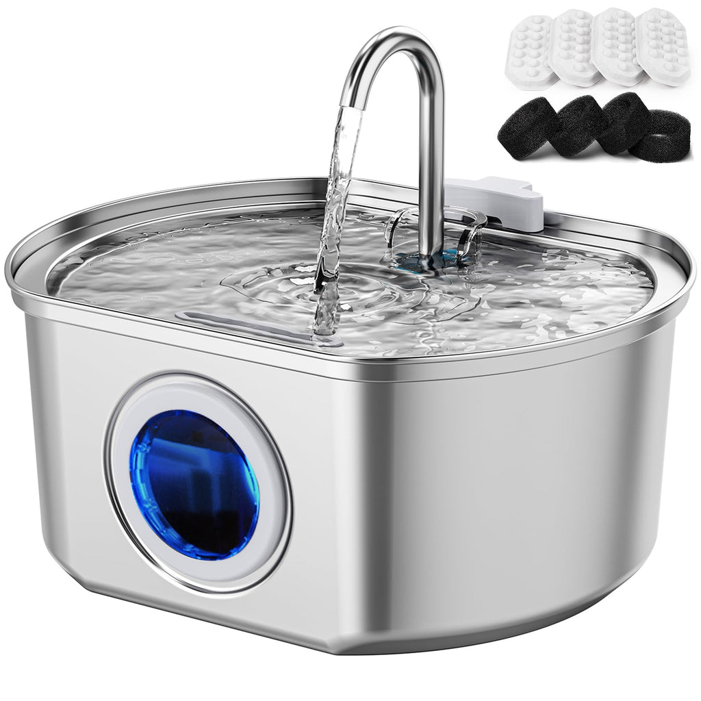 Cat Water Fountain 3.2L Stainless Steel Auto Pet Hydration Dispenser
