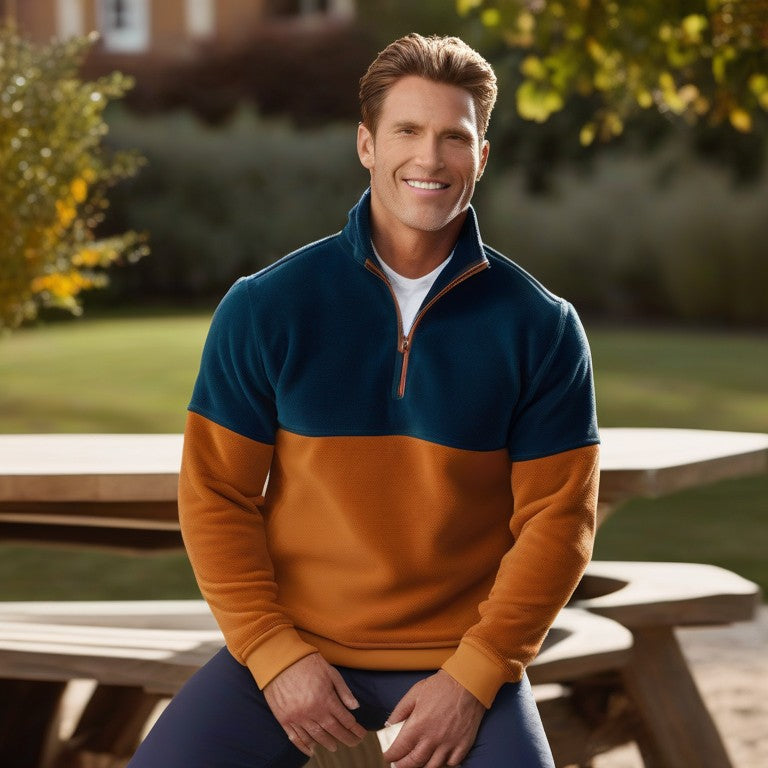Men's Quarter Zip Fleece Pullover Sweatshirt | Warm Outdoor Jacket