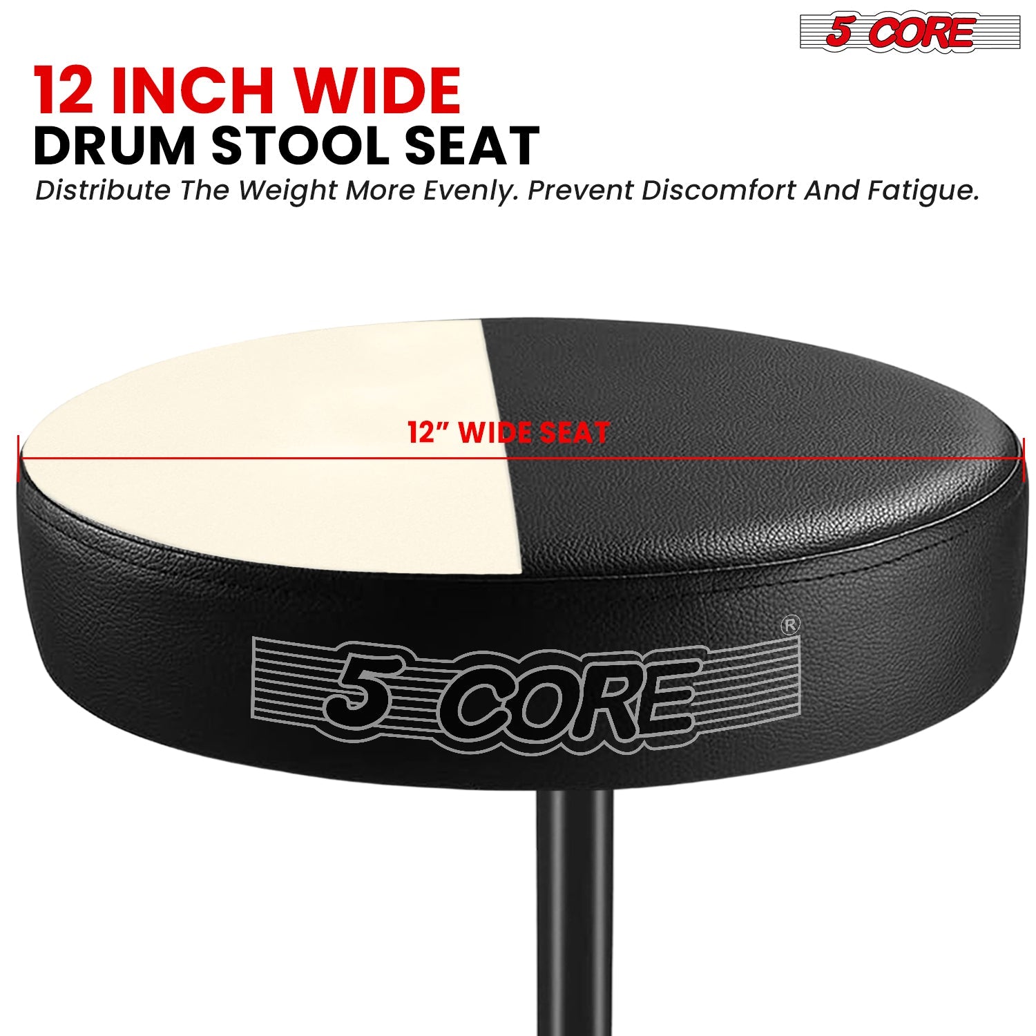 Adjustable Drum Throne Padded Seat - Drummer Stool